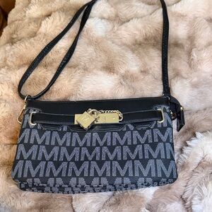 Michael Kors Black and Gray Designer Shoulder Bag